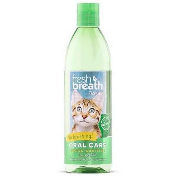 16 oz. Tropiclean Fresh Breath Oral Care Dental Health Solution For Cats - Hygiene